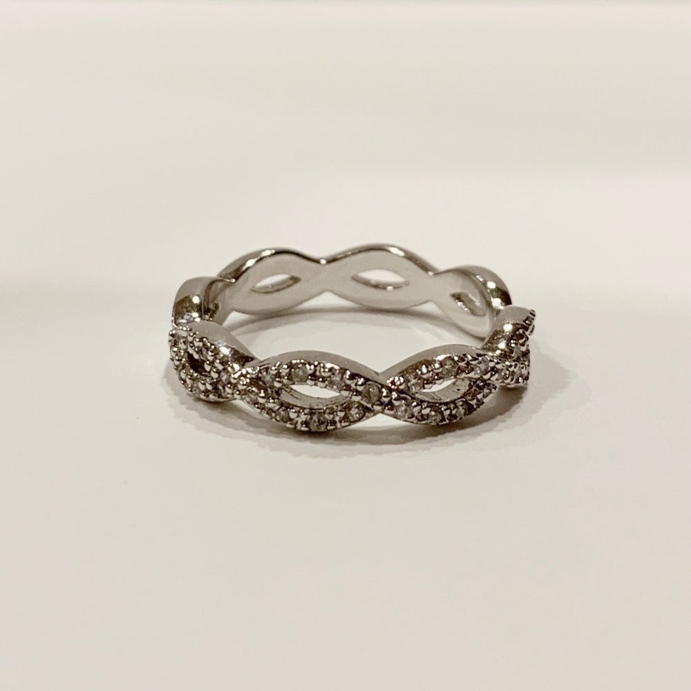 Wheeler Silver CZ Infinity Twist Ring